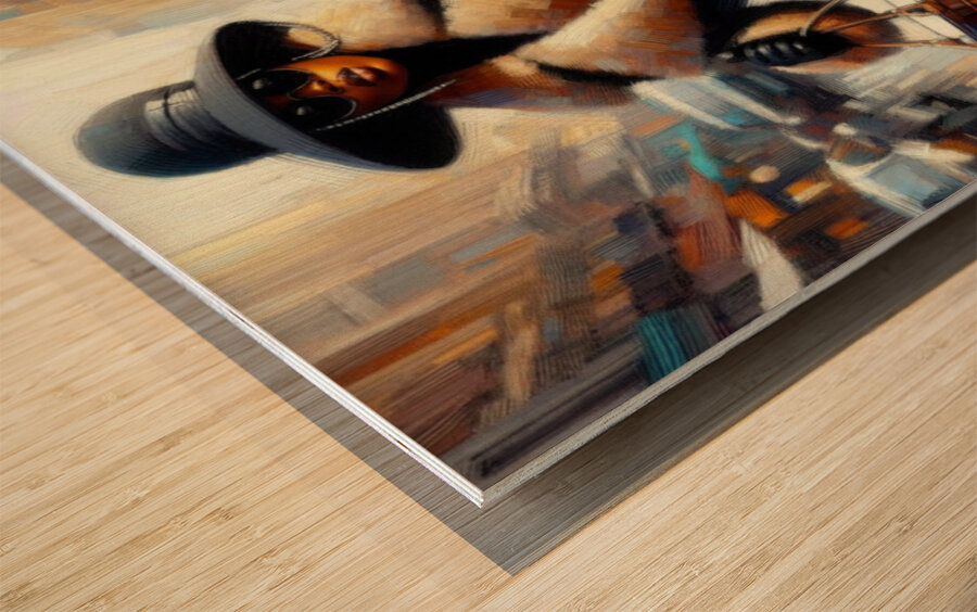 Mila Harper: City Chic in Motion Wood print