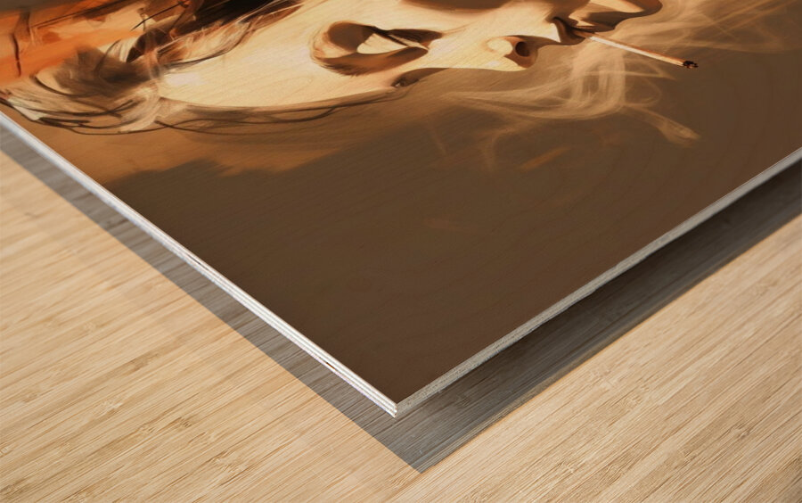 Contemplative Smoke Wood print