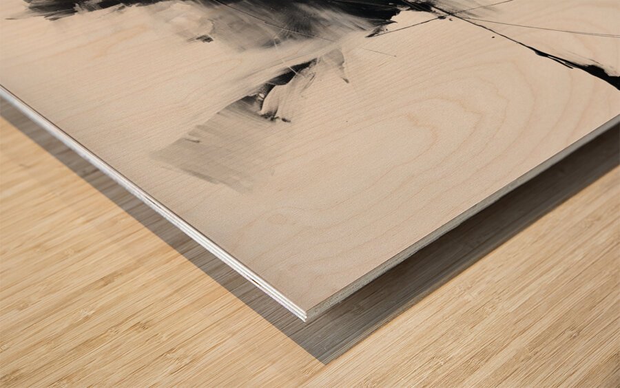 Echoes in Monochrome Wood print