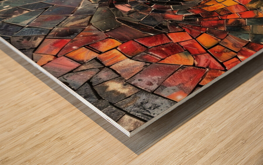 Mosaic Spiral Wood print