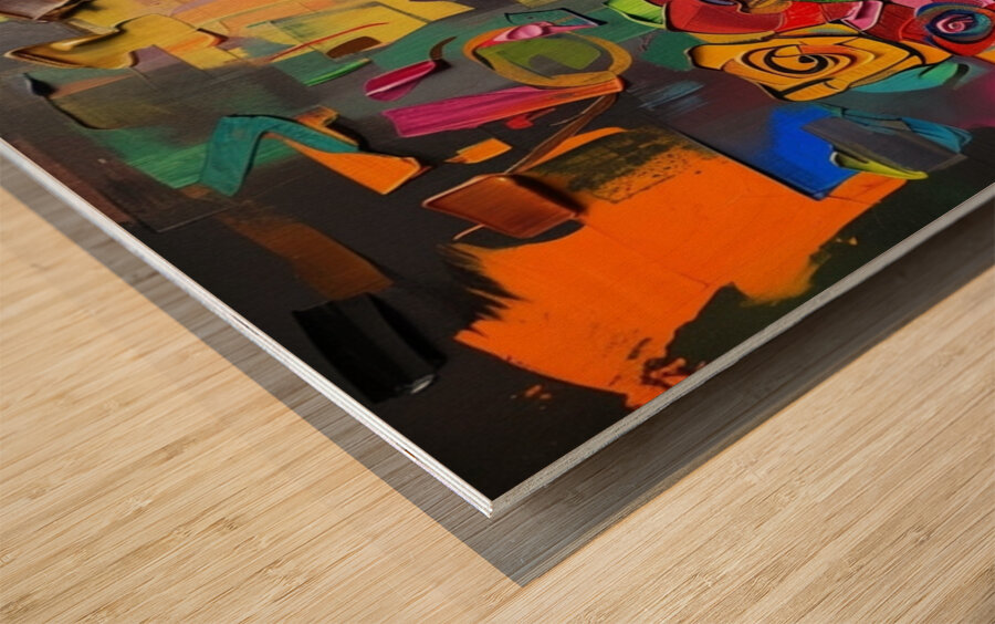 Fridas Floral Mosaic Wood print