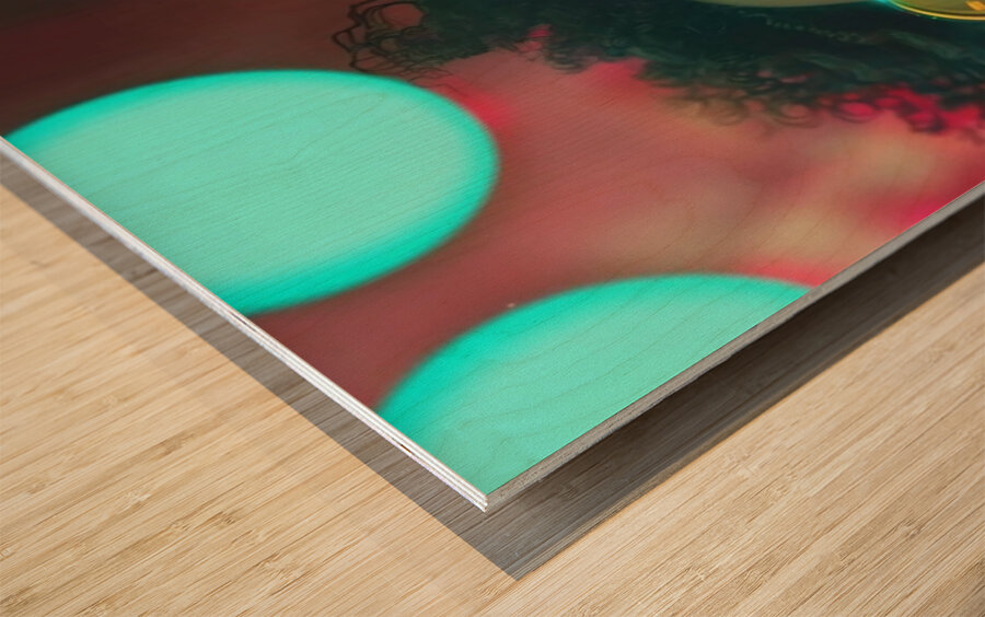 Neon Navigator Wood print