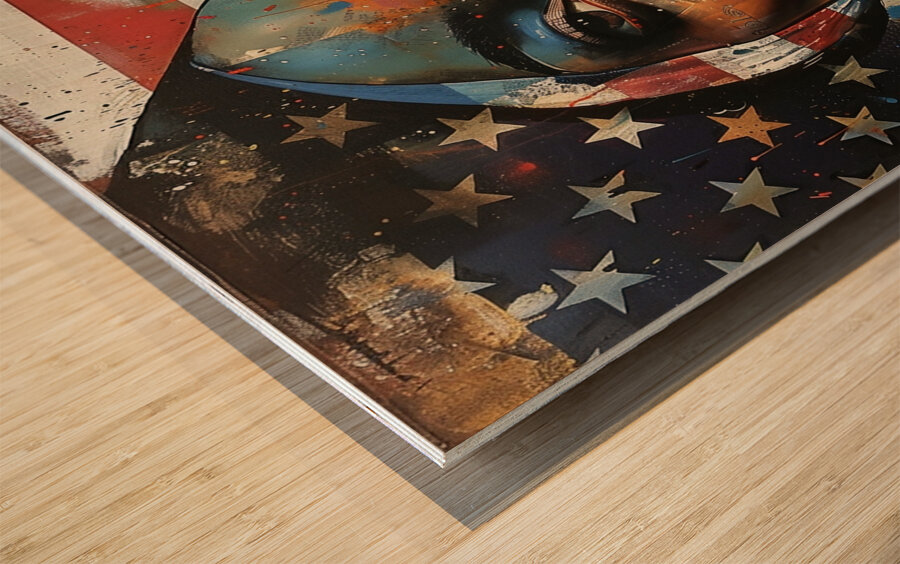 Patriotic Reflection Wood print