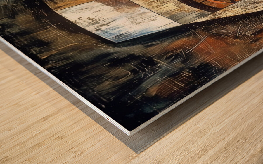 Cubist Contemplation Wood print