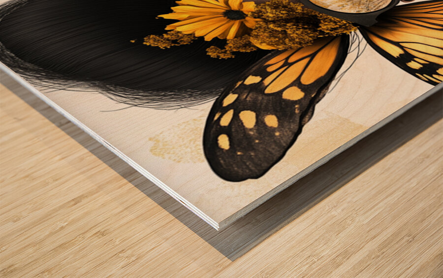 Golden Gaze Wood print