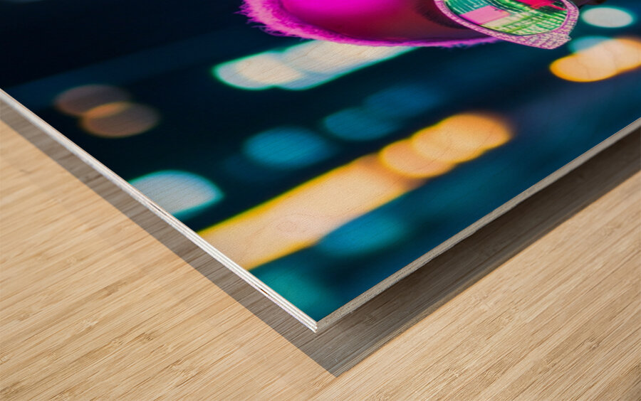 Neon Dreamscapes Wood print