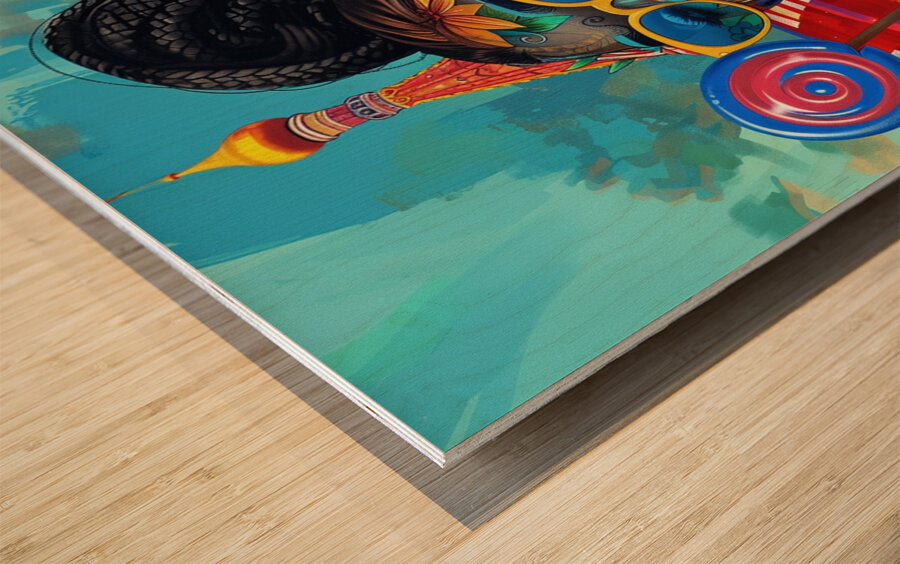 Red Square Radiance Wood print