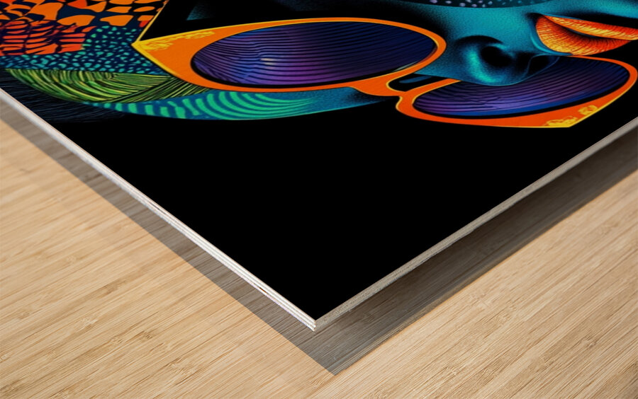 Neon Reverie Wood print