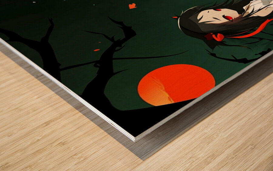 Red Moon Reverie Wood print