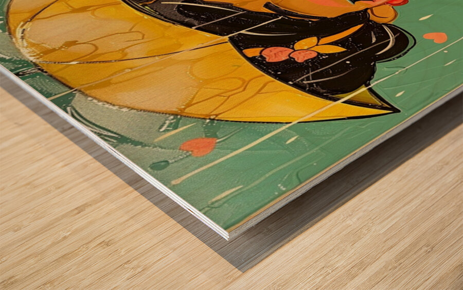 Serenity in the Rain Wood print