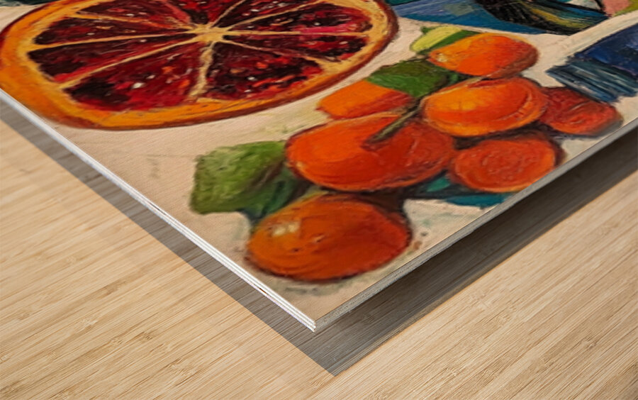 Citrus Crown Wood print