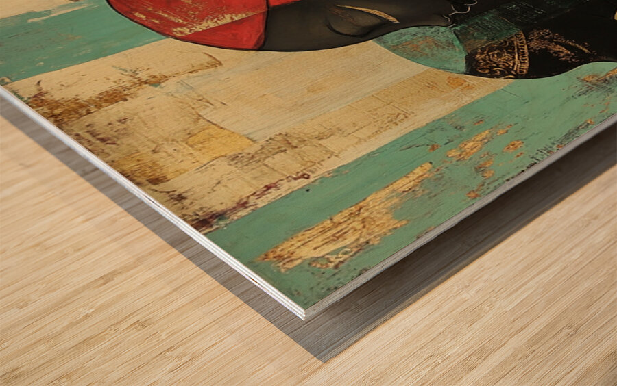 She Walked in Echoes Wood print