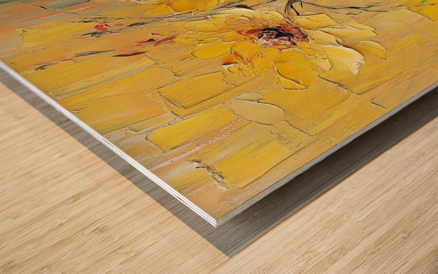 Twin Suns Wood print