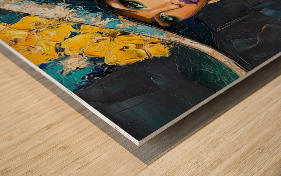 Cyan Siren Wood print