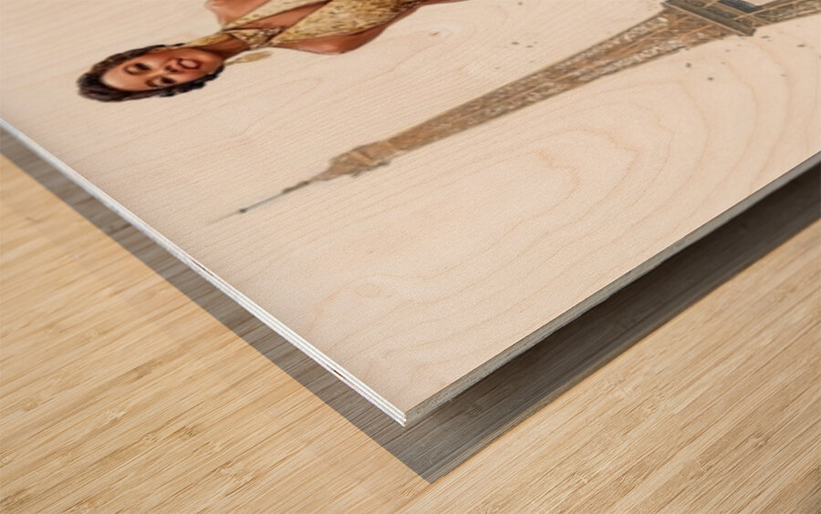 Golden Hour in Gilded Silk Wood print