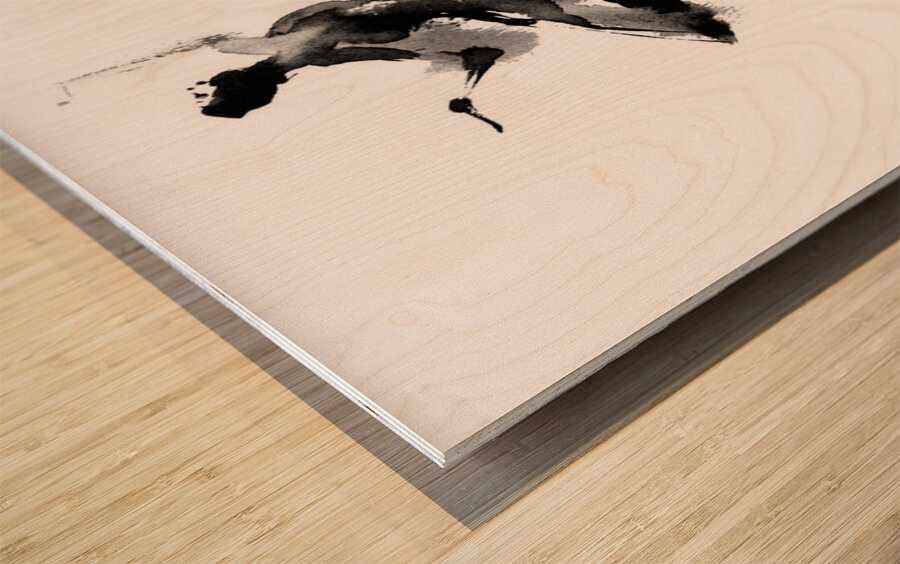 Whirl of Ink Wood print