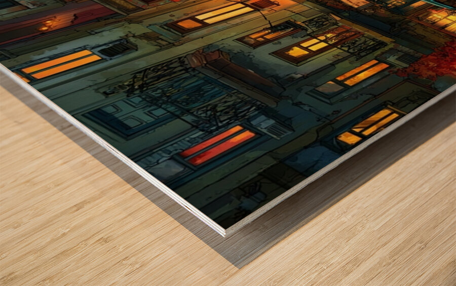 Amber Streets Wood print