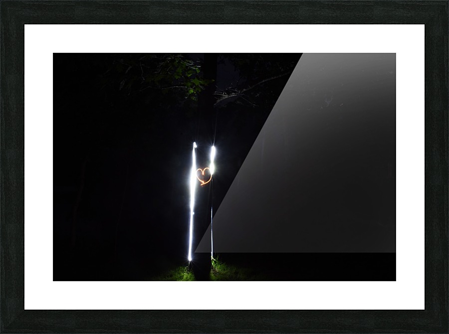 Fire graffiti on tree  Picture Frame print