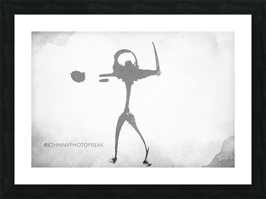 Stick man Ink Picture Frame print