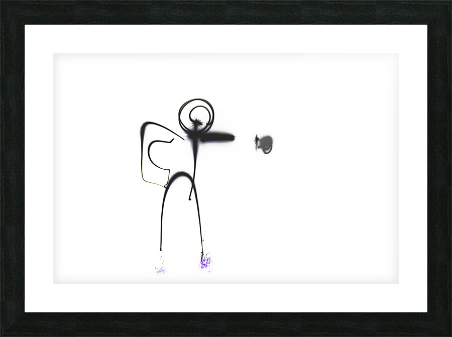 Stick man punch  Picture Frame print
