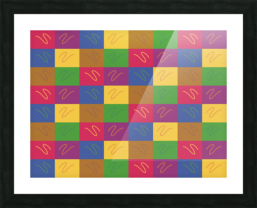 Multi color square  Picture Frame print