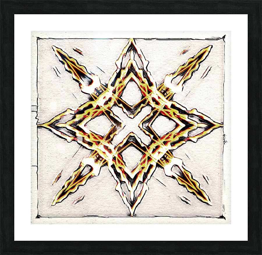 Fire Cross Cartoon Picture Frame print