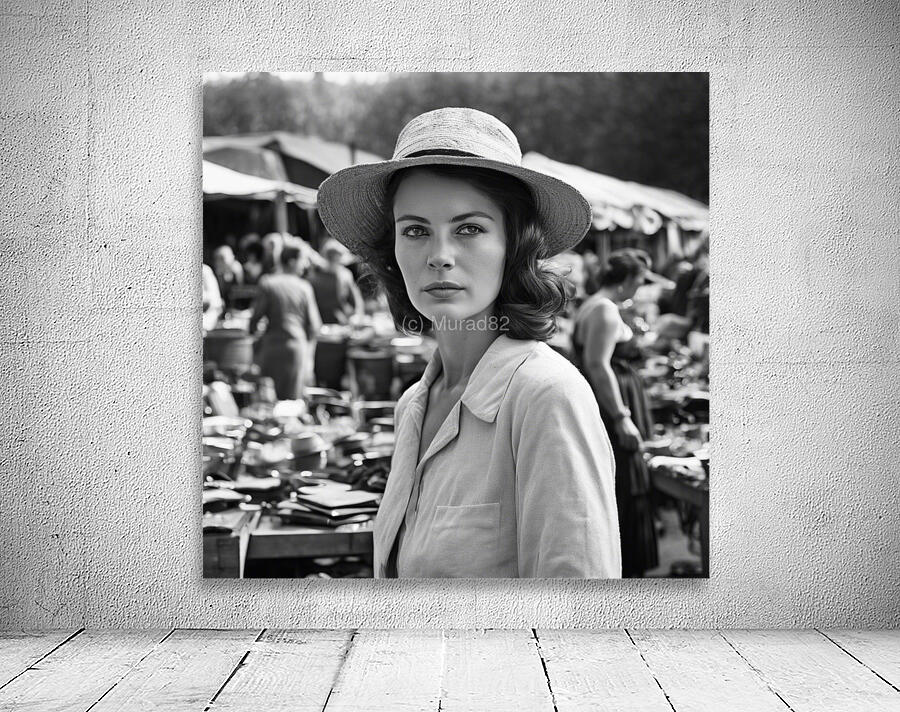 black and white portrait of a woman  Wall Preview