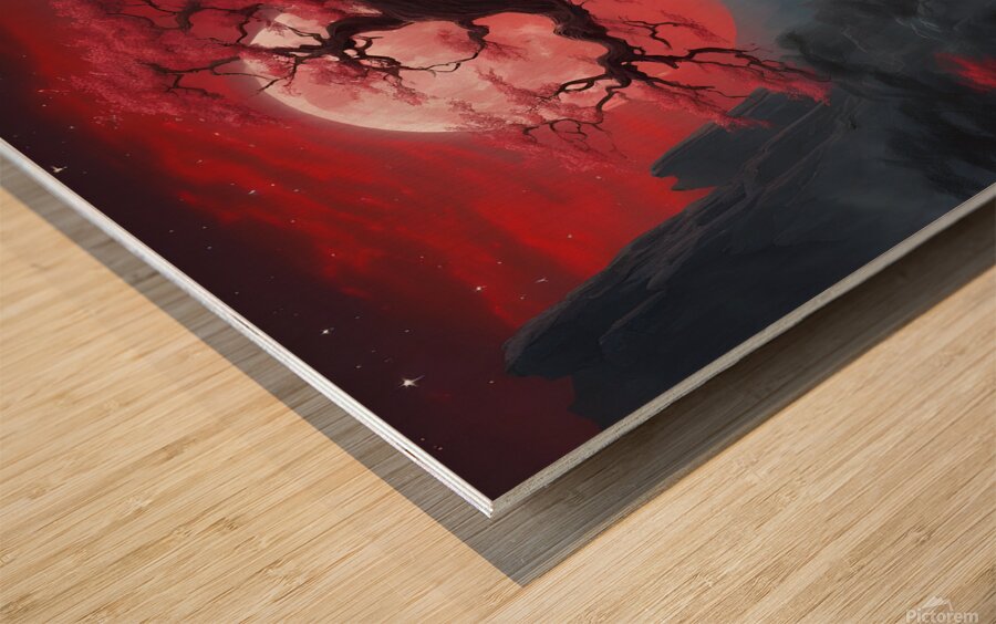the ethereal beauty of a mystical landscape und Wood print