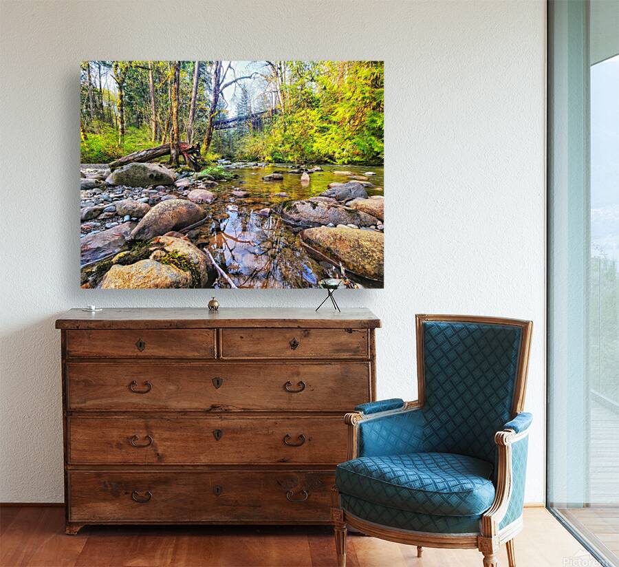 River Running under Trestle Reproduction