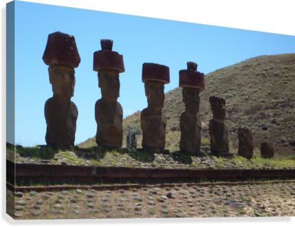 Easter Island - Moai Anakena front Canvas Print