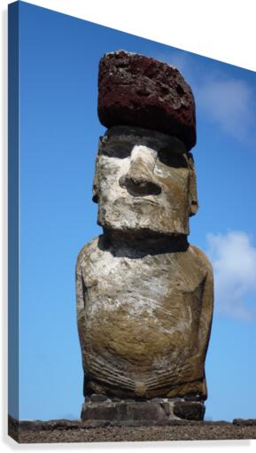 Easter Island - Moai with hat Canvas Print