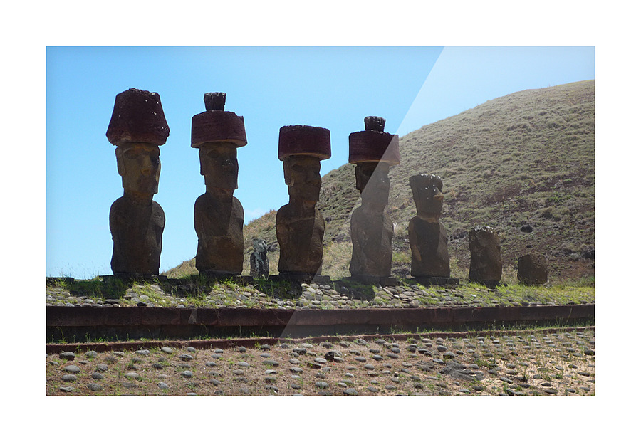 Easter Island - Moai Anakena front Picture Frame print