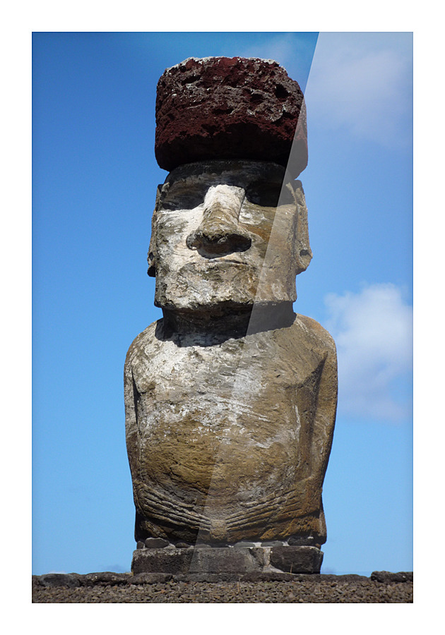 Easter Island - Moai with hat Picture Frame print