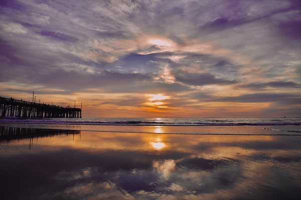 Huntington Pier Sunset Digital Download