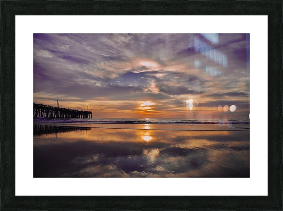 Huntington Pier Sunset Picture Frame print