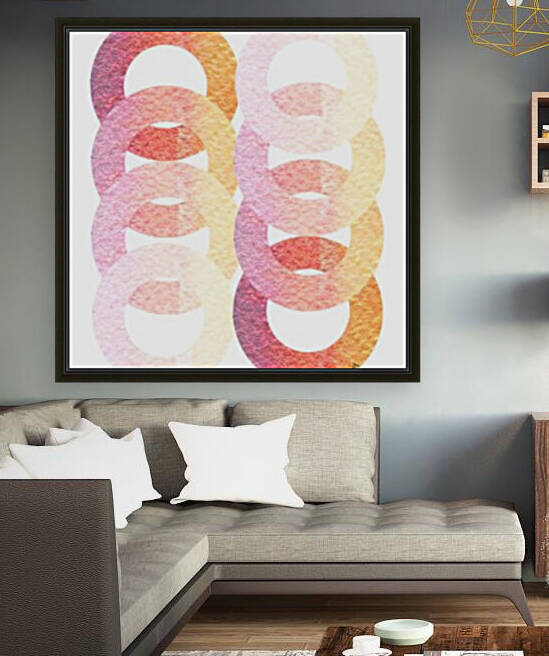 Art Deco Boho Minimalist Watercolor Painting by Drip Drop Watercolors