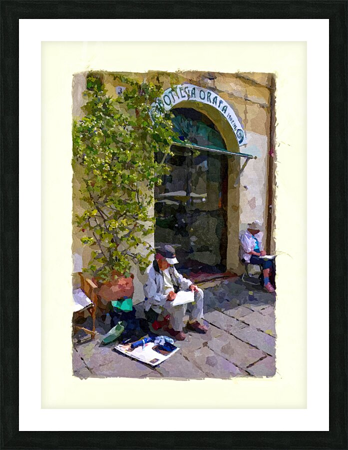 Artists sketching in Luca Picture Frame print