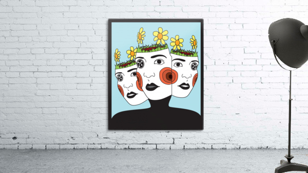 faces in blue Wall Preview