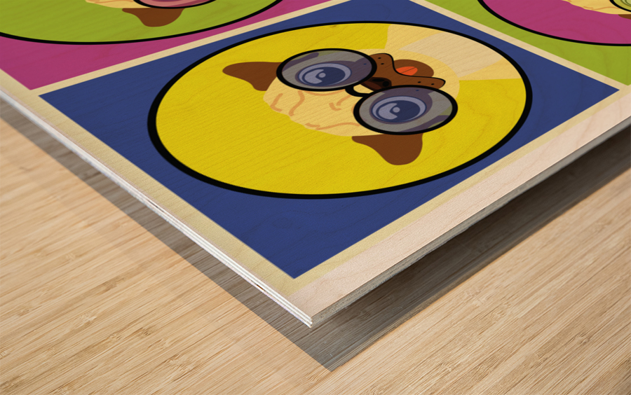 pugs Wood print
