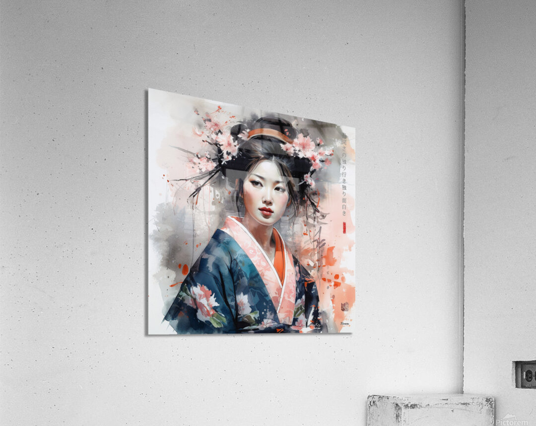 Japanese geisha portrait Spring Watercolor rj 0040 5670 300 odin