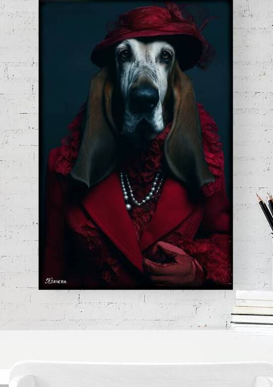 Portrait of basset hound FA 25 2x3  20 by Ksavera ART
