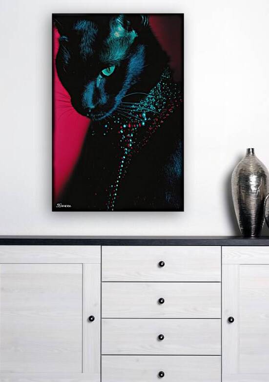 Black cat portrait FA 25 2x3  22 by Ksavera ART