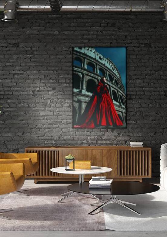 Lady in Red in Rome FA 25 2x3  123 by Ksavera ART