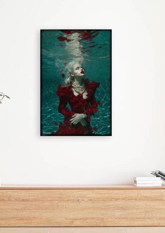 Lady in red under water FA 25 2x3  144 by Ksavera ART