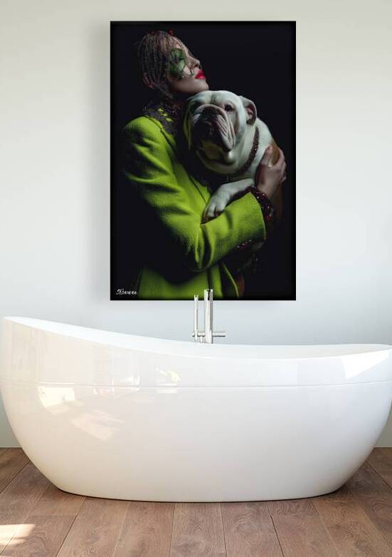 Lady and bulldog FA 25 2x3  293 by Ksavera ART