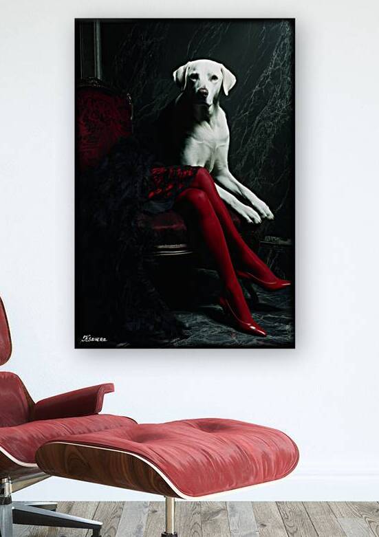 Portrait of a white dog FA 25 2x3  314 by Ksavera ART