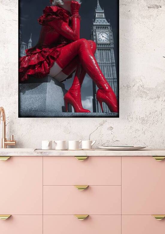 Lady in red in LondonFA 25 2x3  340 by Ksavera ART