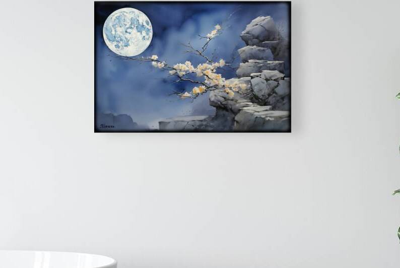 Japanese moon FA 25 2x3  402 by Ksavera ART