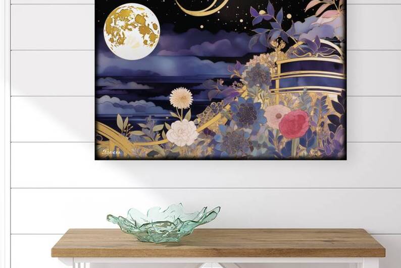 Japanese moon FA 25 2x3  415 by Ksavera ART