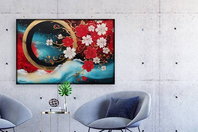 Japanese the great wave of Kanagawa FA 25 2x3  461 by Ksavera ART